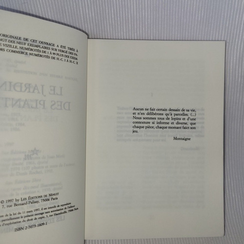 Imagen 5 de 8 de Le Jardin Des Plantes Claude Simon Editions De Minuit 1994