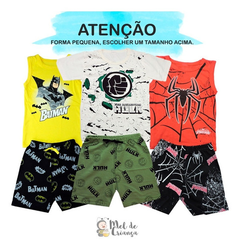 Kit 6 Conjunto Infantil Personagem Menino Roupa Atacado