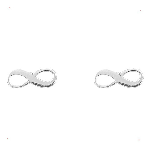 Aretes Infinito Liso Plata 925 Con Envio