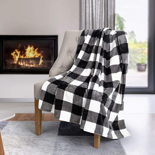 Safdie  Co. Franela Estampada Acanalada X Plaid White U...