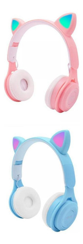 2 Juegos Cat Ear Led Light Up Auriculares