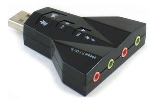 Imagem 3 de 5 de Placa De Audio (som) Usb Com Saida De Fone Duplo 7.1