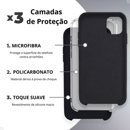 Capa Capinha Silicone Case Aveludada Compatível iPhone 13pro