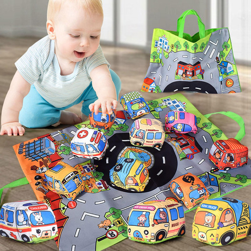 Juguete De Coches Blandos Con Bolsa De Almacenamiento De