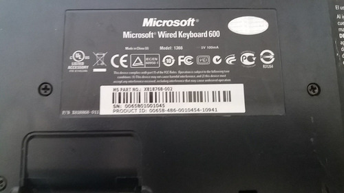 Teclado Microsoft Wired Keyboard 600 Usb Español Incluye Ñ (Usado)