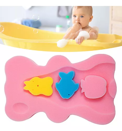 HALLO Esponja de baño para bebés Alfombrilla de baño suave para recién  nacidos, sin olor (rosa) : Bebés 