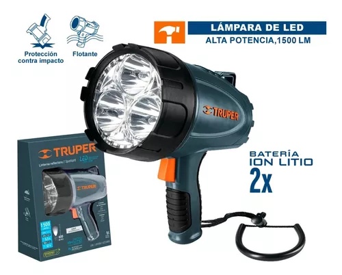 Linterna LED recargable de alta potencia 5W 1500 lum Truper LARE-1500X /  12986, Materiales De Construcción