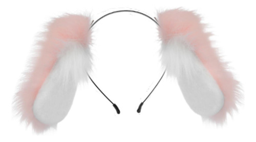 Diadema Con Orejas De Perro Esponjosas, Accesorio De Rosa