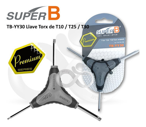 Imagen 3 de 3 de Herramienta Llave Tipo Y Torx Bicicleta Super B T10 T25 T30