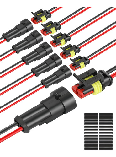 Conector Y Cable Electrico Impermeable Para Auto 2 Pin