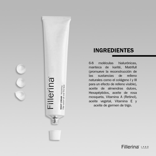Imagen 4 de 9 de Crema De Noche Fillerina Humectante Anti Arrugas Grado 1