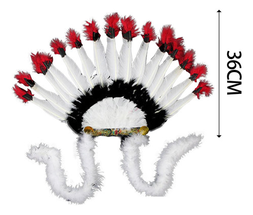 Tocado De Plumas Sombrero Indio Para Disfraz De Carnaval