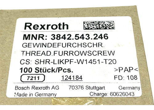 Bosch Rexroth 3842543246 Plastic Cutting Screw Pkg Of 10 Zzz