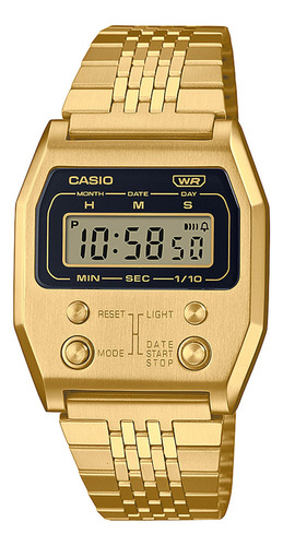 Reloj Unisex Casio A1100g-5df Core Mens Color de la correa Dorado Color del bisel Dorado Color del fondo Dorado