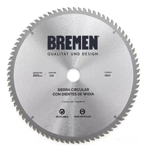 Disco Sierra Circular Bremen 300mm 100d Madera 3869