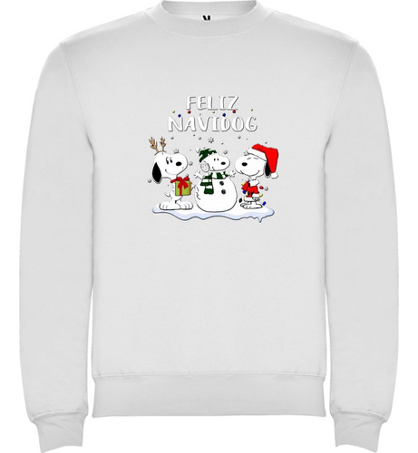 Poleron Polo Estampado Con Diseño Navidog Snoopy Navideño