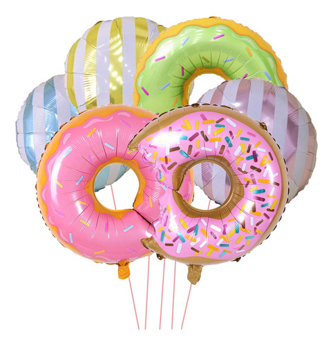 6pcs Big Donut Foil Globos Grandes Mylar Donut Globos Para N