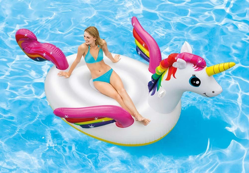 Boia Inflável Unicórnio Gigante Intex Piscina Pvc 287cm