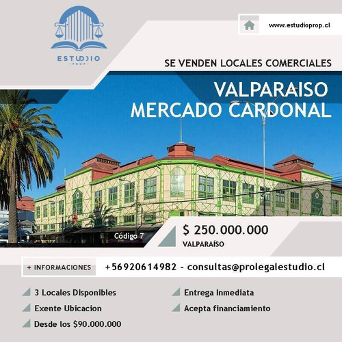 Lote De 3 Locales Comerciales Mercado Cardonal Valparaiso