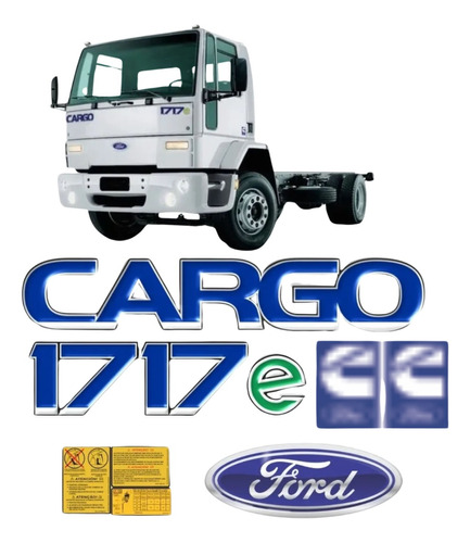 Kit Adesivo Emblema Resinado Ford Cargo 1717e Completo