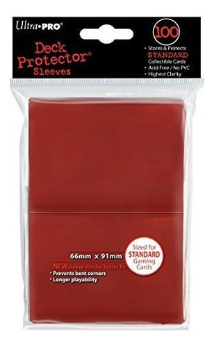 Ultra Pro Deck Protector, Estandar, Rojo, 100 Cuenta