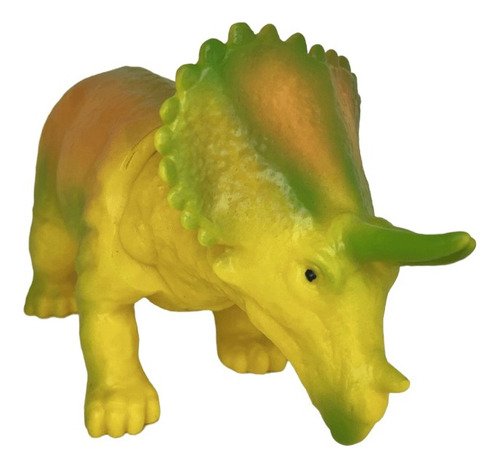Dinosaurio De Goma - Triceratops Amarillo
