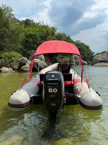 Bote Inflável 4,5m Com Motor De Popa Mercury 60hp Zero