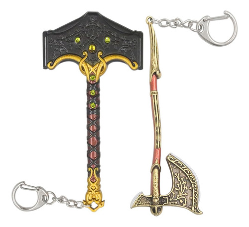 God Of War Llaveros  Kratos Blades Of Chaos & Leviathan Axe