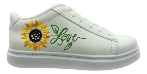 Tenis Bordados Modelo Girasol Estilo Casual