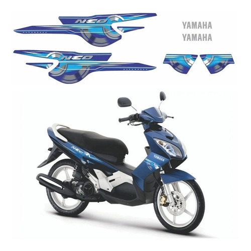 Kit Adesivos Azul Para Yamaha Neo 2010 20177