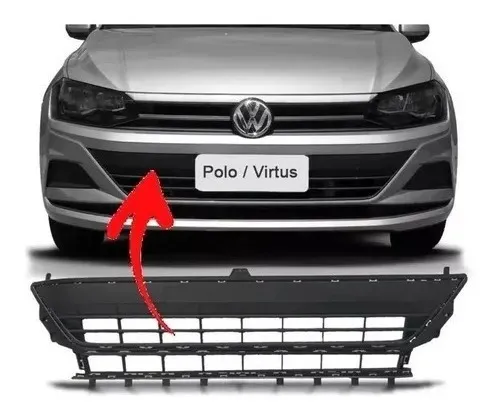 comprar Grilla Central De Paragolpe Vw Polo Virtus 2018 2019 2020