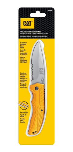 Cuchillo Navaja Plegable Cat 980006 Punta Curva/dentada