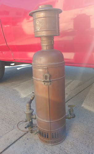 Antiguo Calefon De Baño En Cobre Y Bronce S/uso Unico (Usado)