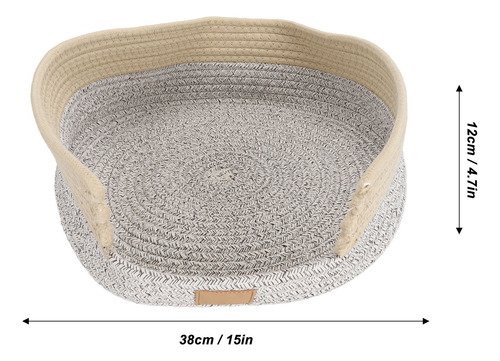Cama Tejida Para Gatos, Redonda, De Algodón, Con Forma De Cu