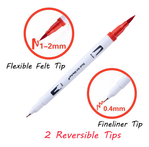 Set De Rotuladores De Color W-72, Pincel Fineliner De Doble