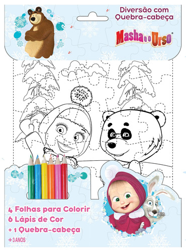 Masha e o Urso - Diversão com quebra-cabeça, de On Line a. Editora IBC - Instituto Brasileiro de Cultura Ltda, capa mole em português, 2018