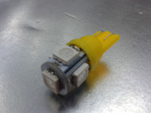 Foco Microled - 2 Focos T10 5 Smd 5050 Led Amarillo A 12v