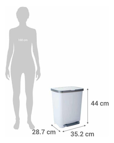 Basurero De Pedal 25l Blanco Kleine