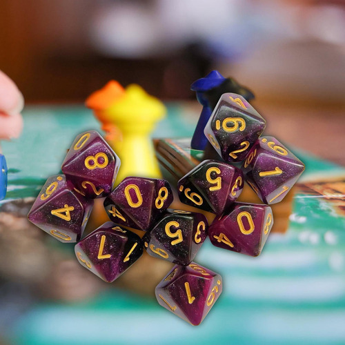 2 Juego De Dados De 10 Piezas D10, Juguetes De