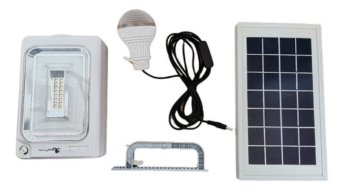 Kit Planta Panel Solar Linterna Bombillo Camping Recargable 