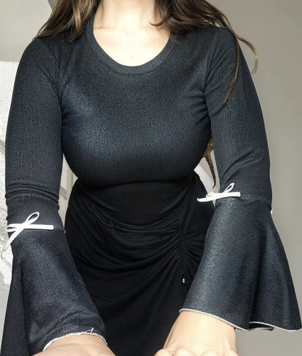 Remera Española Aesthetic Manga Acampanada Goth Dark Kawaii