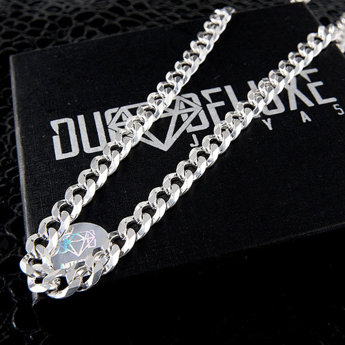 Cadena Hombre Barbada L 8mm-60cmplataley.925 Duodeluxejoyas®
