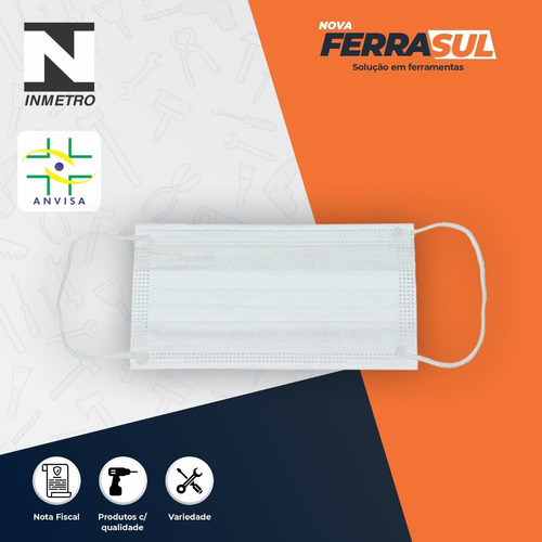 Imagem 4 de 5 de Máscara Descartável Tripla C/ Clipe Nasal Descarpack 50 Unid
