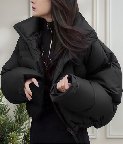 Chaqueta A La Moda Para Mujer Con Bolsillo Con Cremallera, Abrigo Largo De Invierno