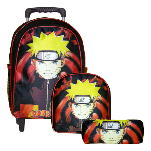 Mochila Escolar Creche Pré Escola Masculina Naruto Rodinha