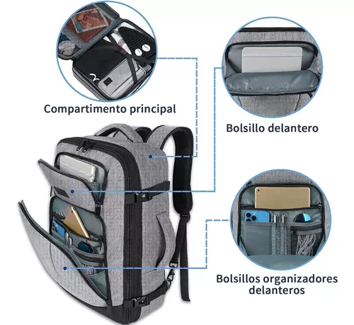 Mochila de viaje aprobada por aerolíneas, mochila de transporte debajo del  asiento para hombres y mujeres, mochila grande Matein de 40 L con