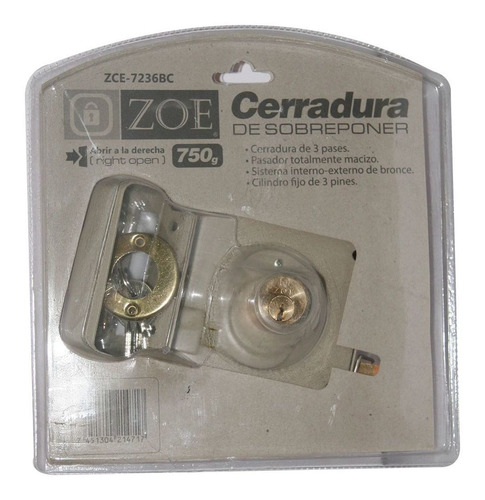 Imagen 2 de 6 de Cerradura Sobreponer Derecha 100mm X 2.2mm, Verde Oliva
