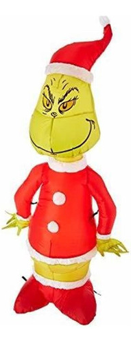 Gemmy Inflable Grinch Como Santa 4' De Altura