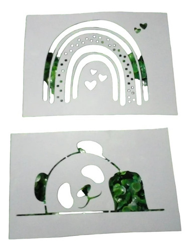 Stencil Arco Iris Y Panda