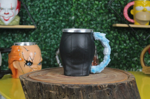 Caneca Resina E Alumínio 3d Sub Zero Mortal Kombat
